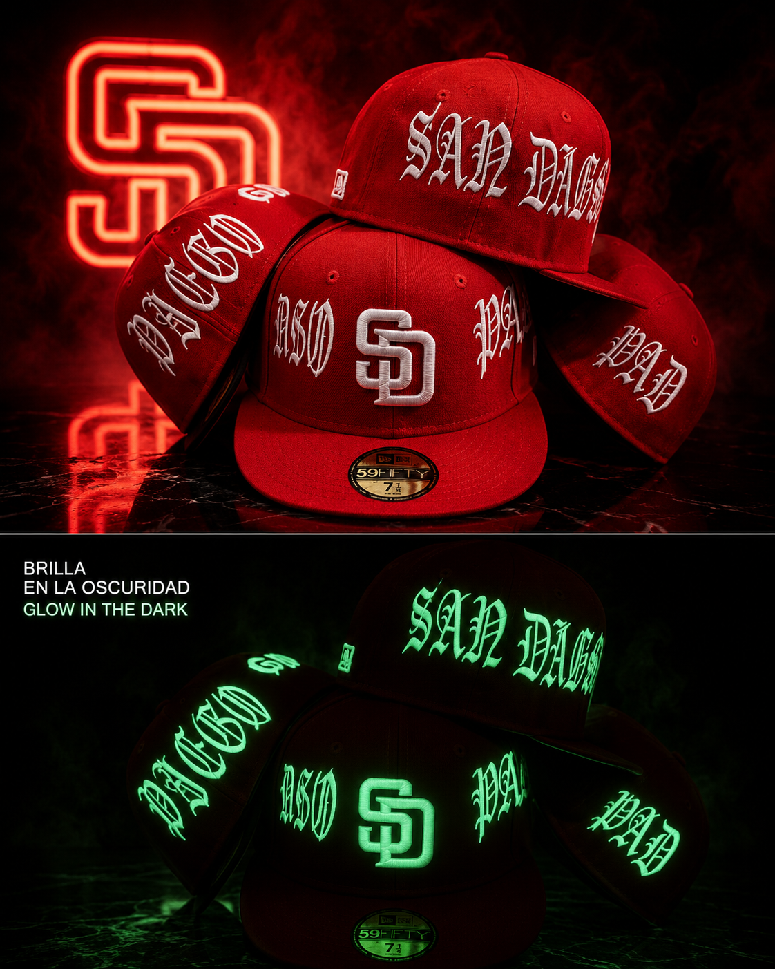 San Diego Padres – New Era 59FIFTY Glow in the Dark Fitted Cap