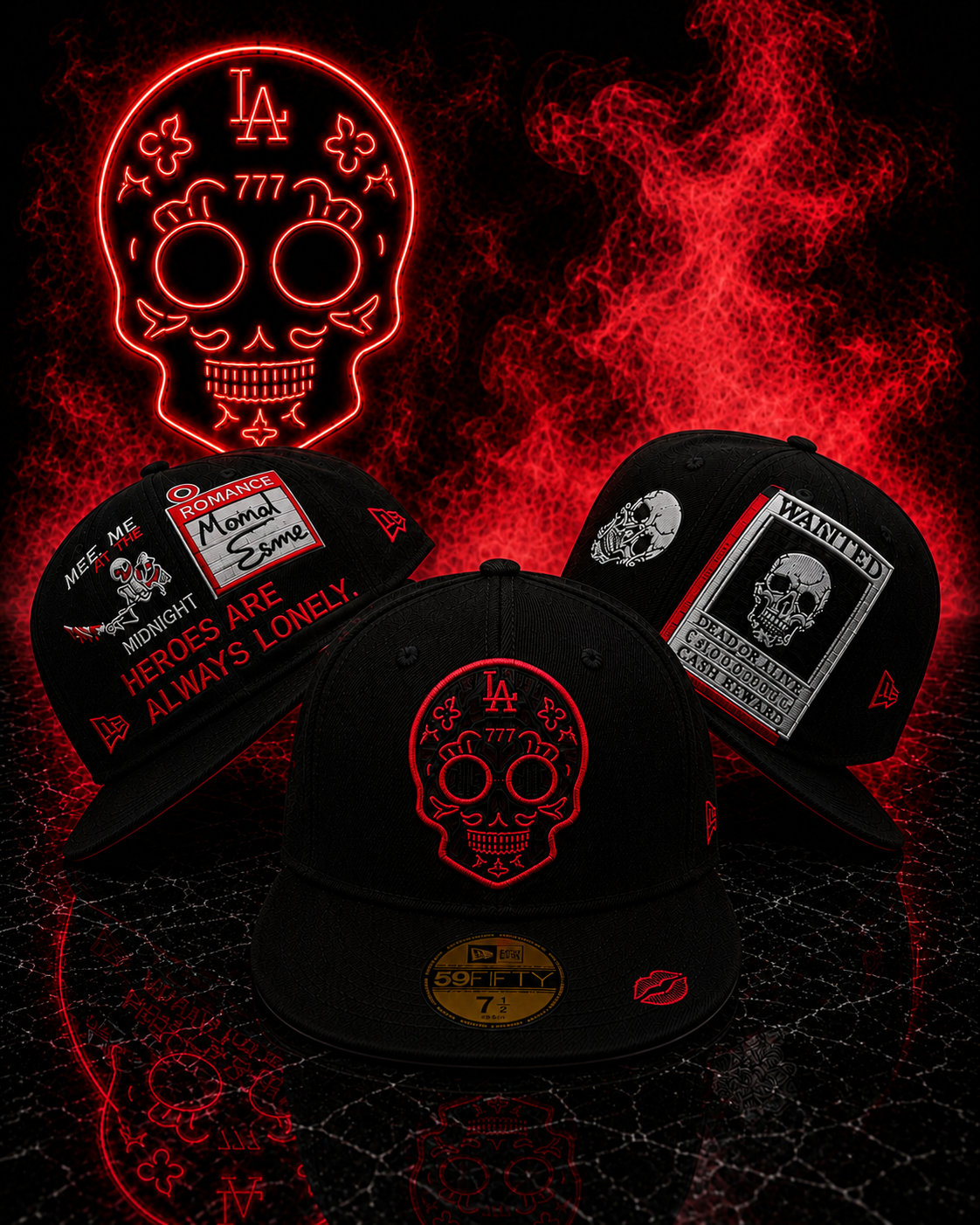 LA Dodgers – New Era 59FIFTY Sugar Skull 777 Fitted Cap