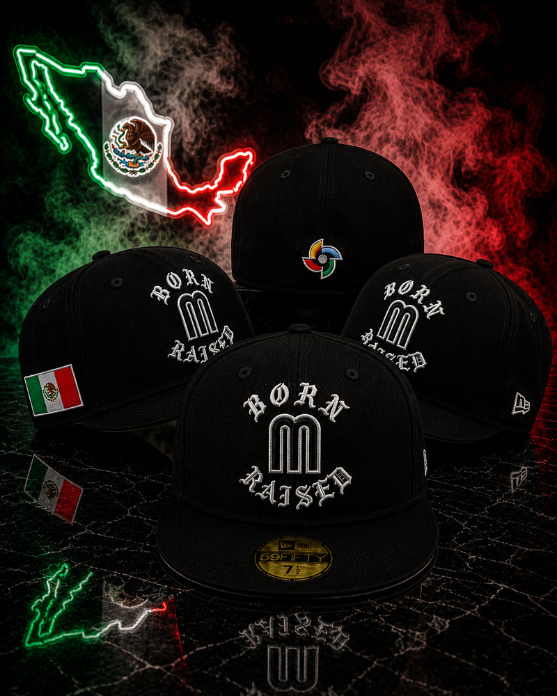 Born Raised – New Era 59FIFTY Mexico Black Fitted Cap