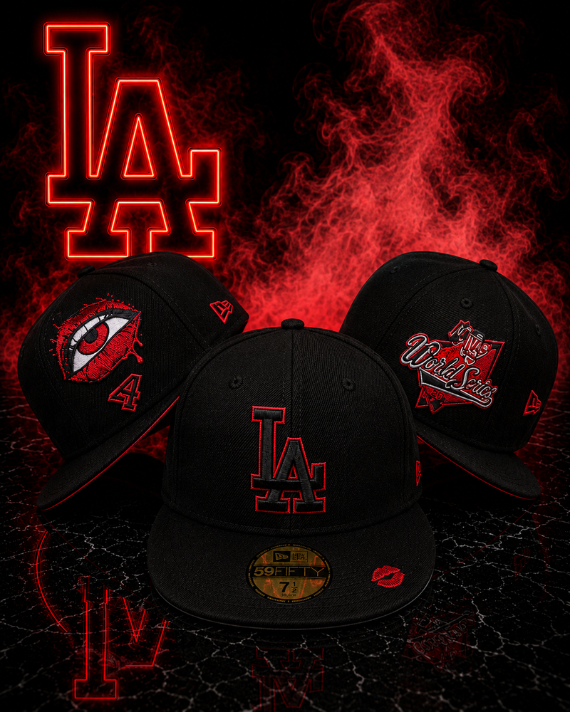 LA Dodgers – New Era 59FIFTY Evil Eye Black/Red Fitted Cap